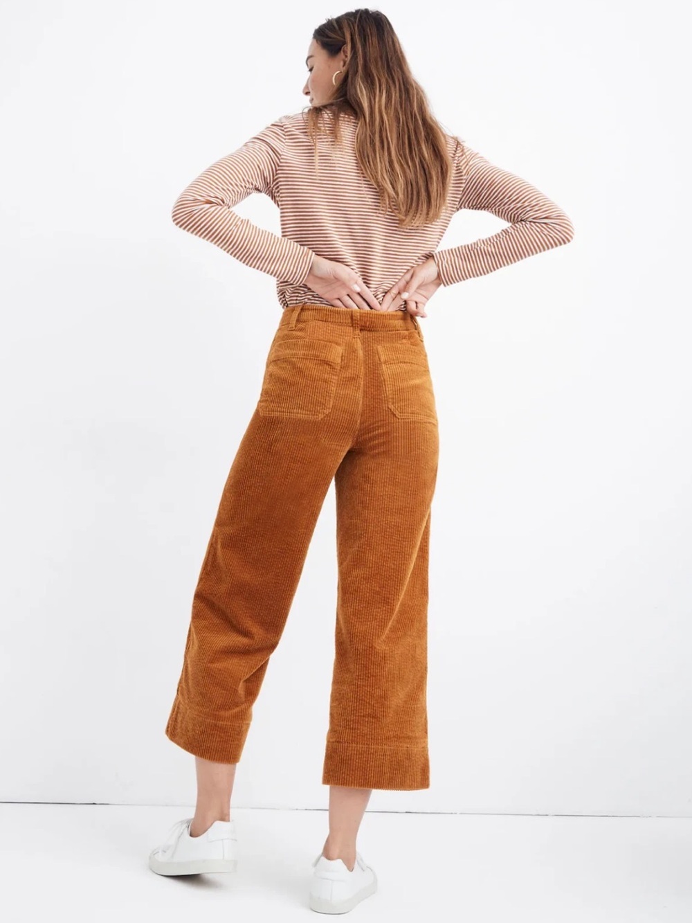 MADEWELL Slim Emmett Wide-Leg Crop Corduroy Pants Size 28 - Picture 5 of 15
